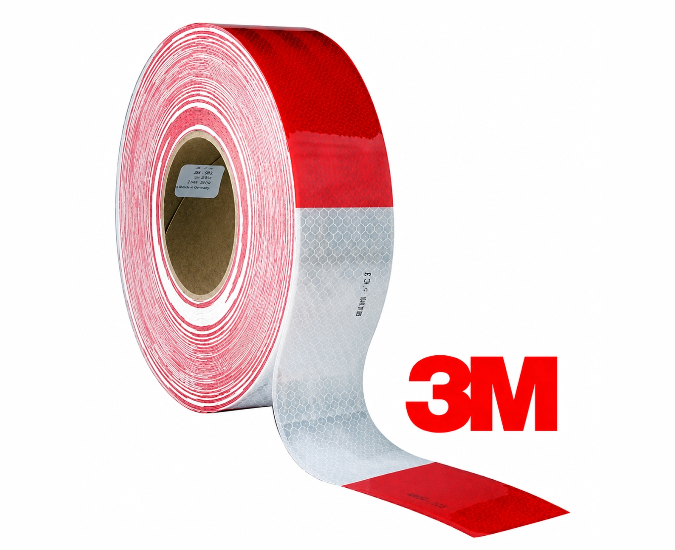 CINTA REFLECTIVA ROJO Y BLANCO 3M, 5CM DE ANCHO X 1 METRO
